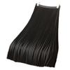 Women Vintage Midi Skirt Wide Elastic Waistband High Waist Pleated A-Line Skirt Solid Color Smooth Satin Long Skirt