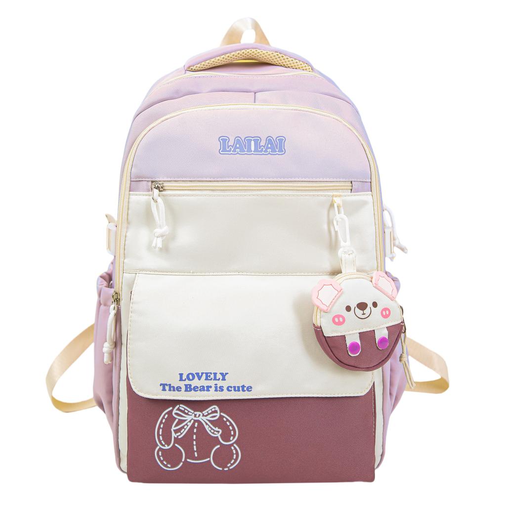 Schoolbag, a Lightweight and Large - Capacity Backpack Designed for Junior High School Girls, Aiming To Relieve Pressure and Pro