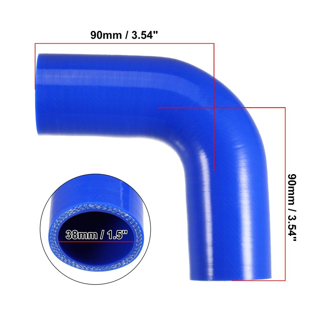 X AUTOHAUX Silicone Hose, Inner Diameter 1.5 inches (38 mm), 90 Degree Elbow, Cold