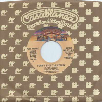 7inch Record PURE PRAIRIE LEAGUE - I Can't Stop The Feelin' NB2319DJ Casablanca 1980 US Rock Used