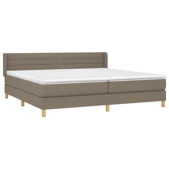 3130381 vidaXL Divan Bed with Mattress Taupe 200x200 Cm Fabric
