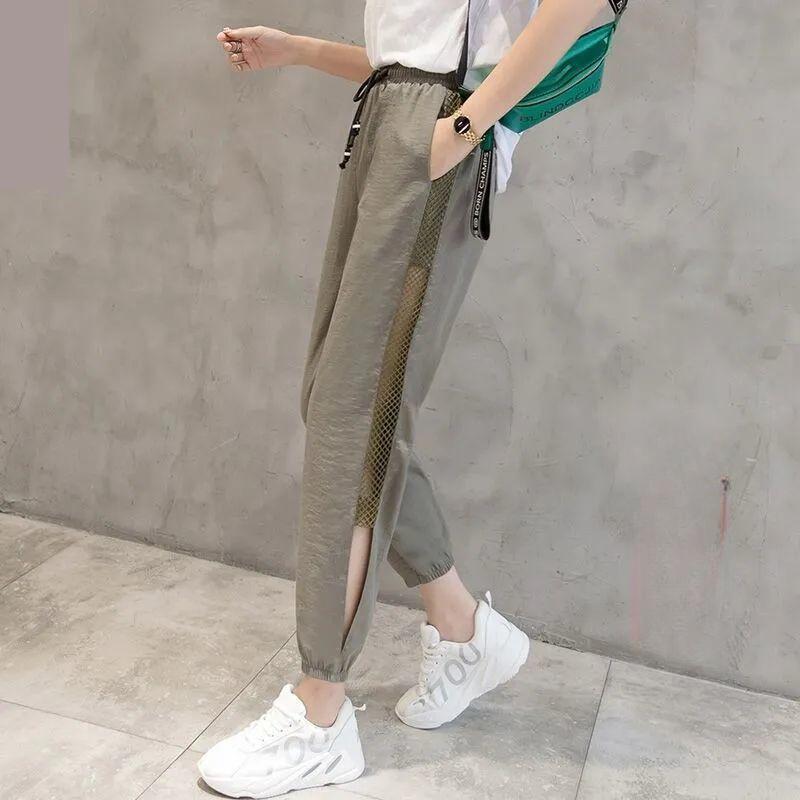 Women's Thin Harem Pants Summer Breathable Sweatpants Cropped Pants Quick Dry Ankle-length Trousers