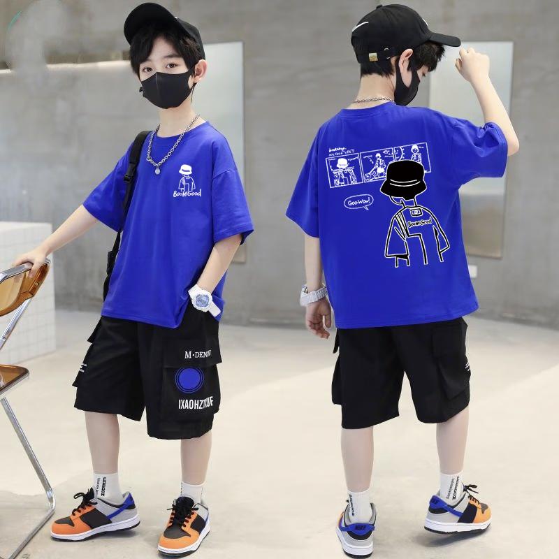 

Spring Summer Children s Clothing Baby Short Sleeve Cotton Oversized T-shirt American Vintage Boys Print Tops 2025 Kids Clothes 100