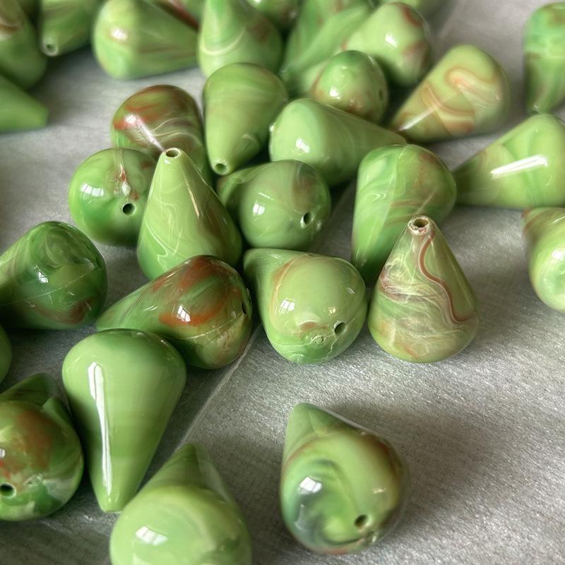 Retro Style Acrylic Water Drop Beads for DIY Necklace, Clothing, Bag Pendants, and Ornaments.