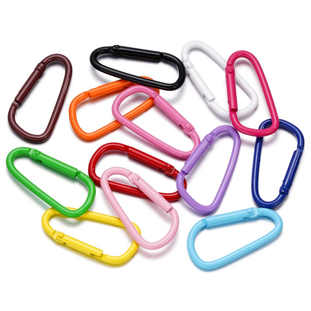 5pcs Carabiner Keychain Alluminum D-ring Clasp Multi-colorsHook Clip Keychains Camping Backpack Buckle Jewelry Making Supplies