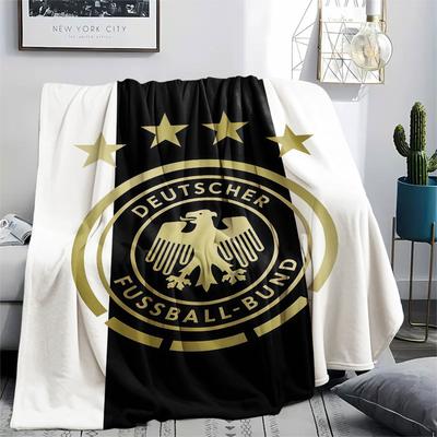 Deutscher Fußball-Bund Bedruckte Flanelldecke, weicher Überwurf für Schlafzimmer Sofa, waschbar, Fanartikel, tolles Geschenk.