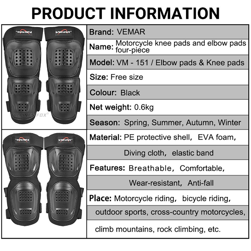 Summer Breathable Motorcycle Knee Pads Elbow Anti-fall Locomotive Off-road Racing Equipment Rider Knee Pads Protective Gear
