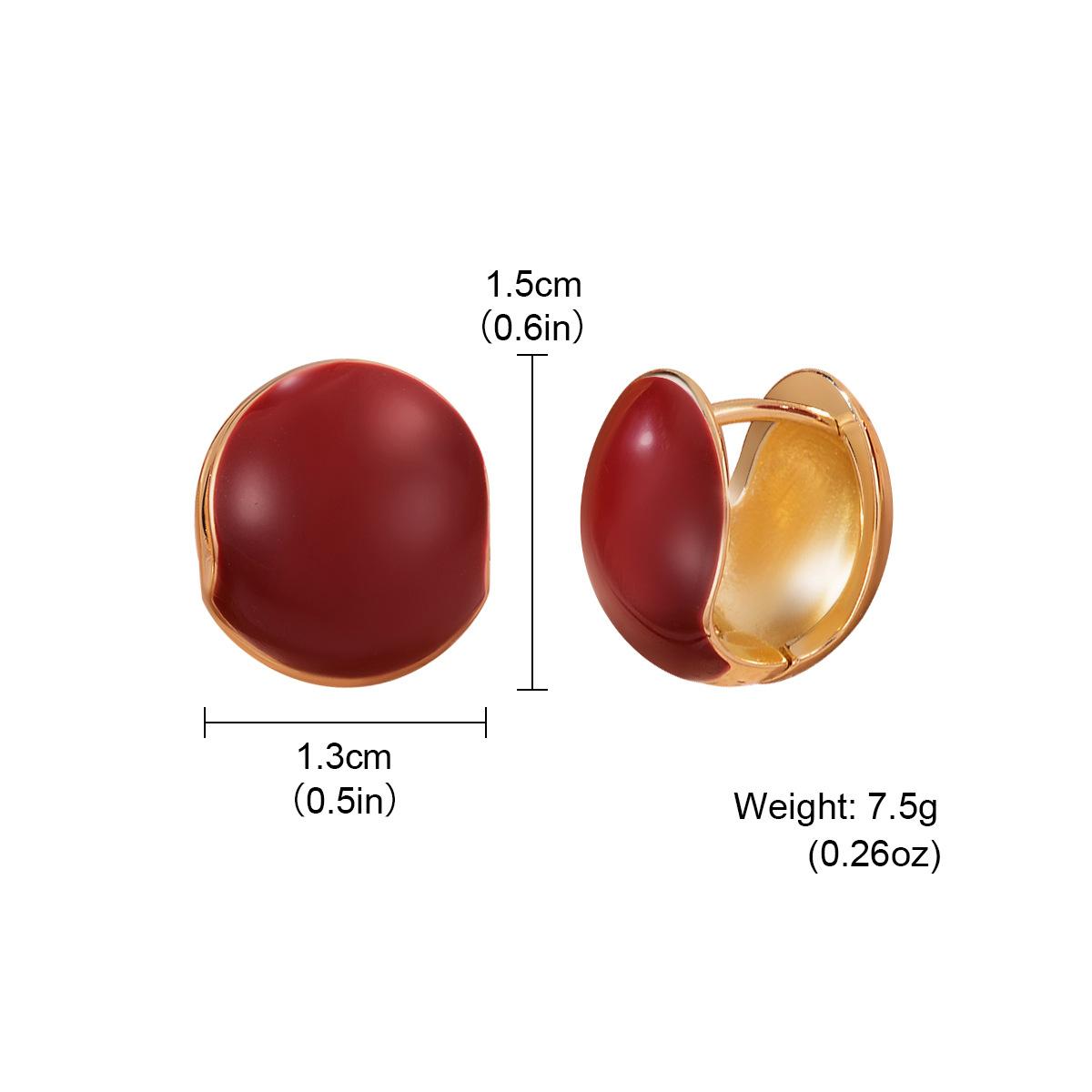 

Retro Hong Kong style red bean high-end earrings red ear buckles autumn and winter niche design fashion temperament stud earrings jewelry