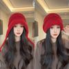 Womens Thick Knitted Beanie Hat Winter Warm Windproof Slouchy Cap With Tassel Oversized Fit Small Face