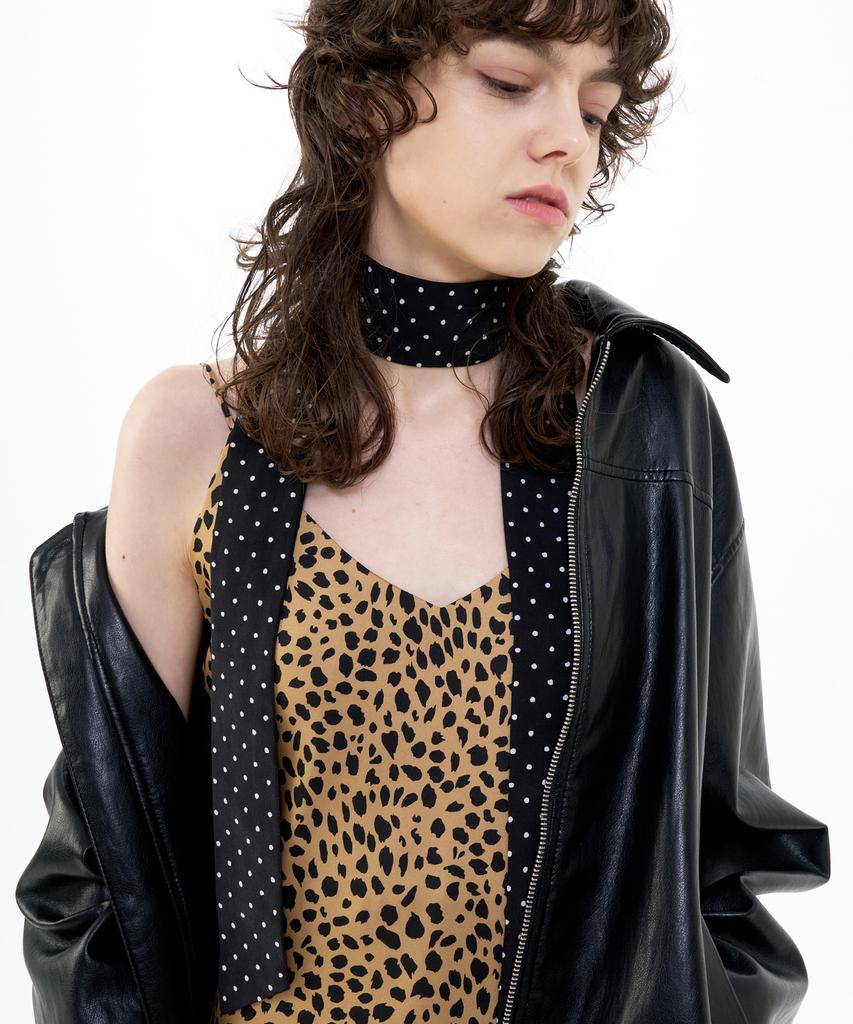 Bikwaieos Maxi Satin Slip Dress Leopard_Brown Black