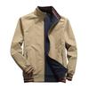 Men Jacket Elastic Cuffs Stand Collar Long Sleeve Patchwork Color Reversible Jacket Coat with