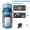 Bil DVR 3-kameraer Full HD 1080P Dual Lens Bil DVR-kamera 2,0 tommers IPS-skjerm Front Bakre opptaker Kamera