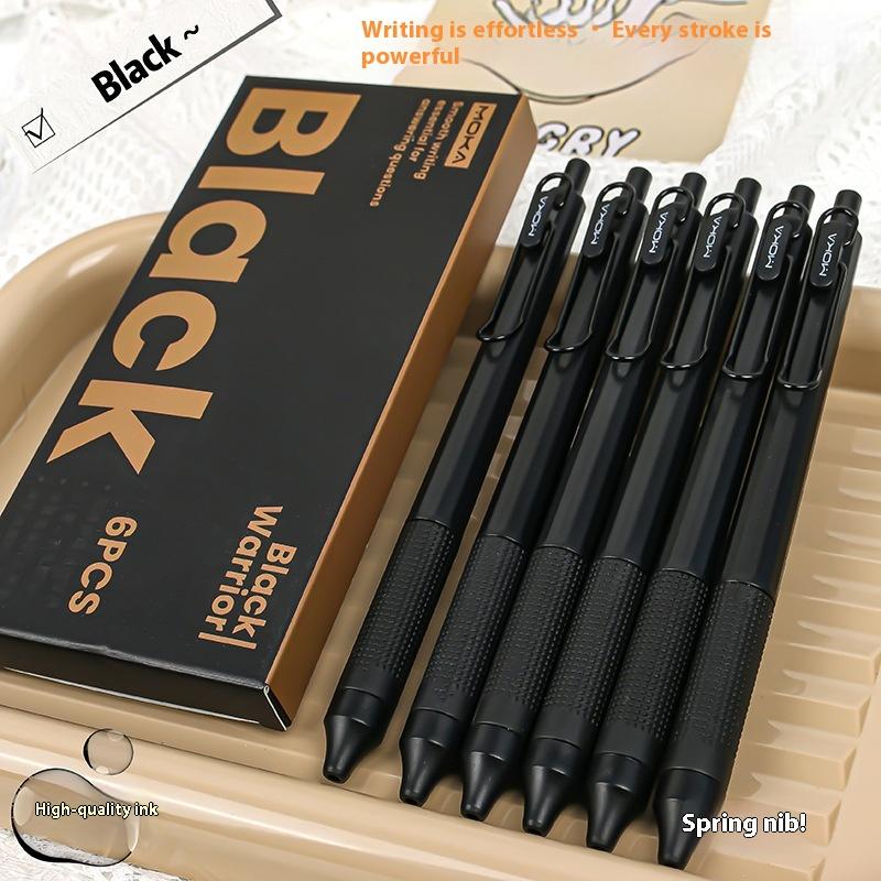 

6Pcs Retractable Gel Ink Pen Silicone Pen Grip St Tip Quick-Drying Ink No Smudge 0.5Mm Black Ink Smooth Writting 6PCS