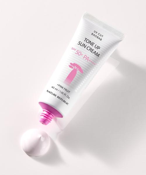 [Nature Republic] UV Cut Baobab Tone Up Sun Cream SPF50+ PA++++ (2-Pack)