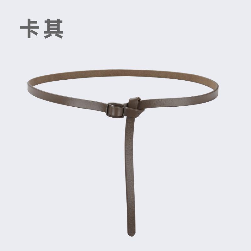 Knotted Leather Thin Belt Women'S Personality Casual Waist Chain Women'S Decorative Dress Shirt Belt