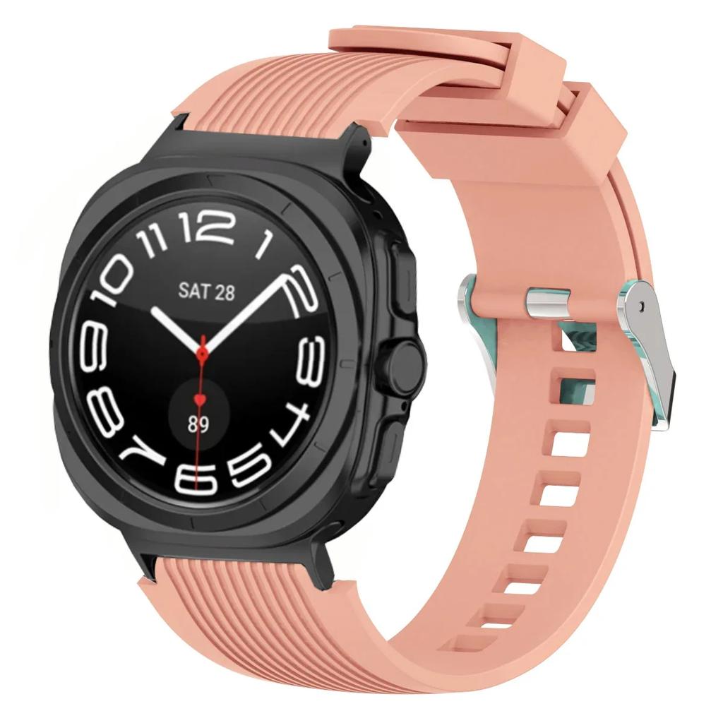 Silicone Strap For Samsung Galaxy Watch Ultra 2026 47mm Stripe Texture Replacement Band For Samsung Watch 8/8 Classic Accessory