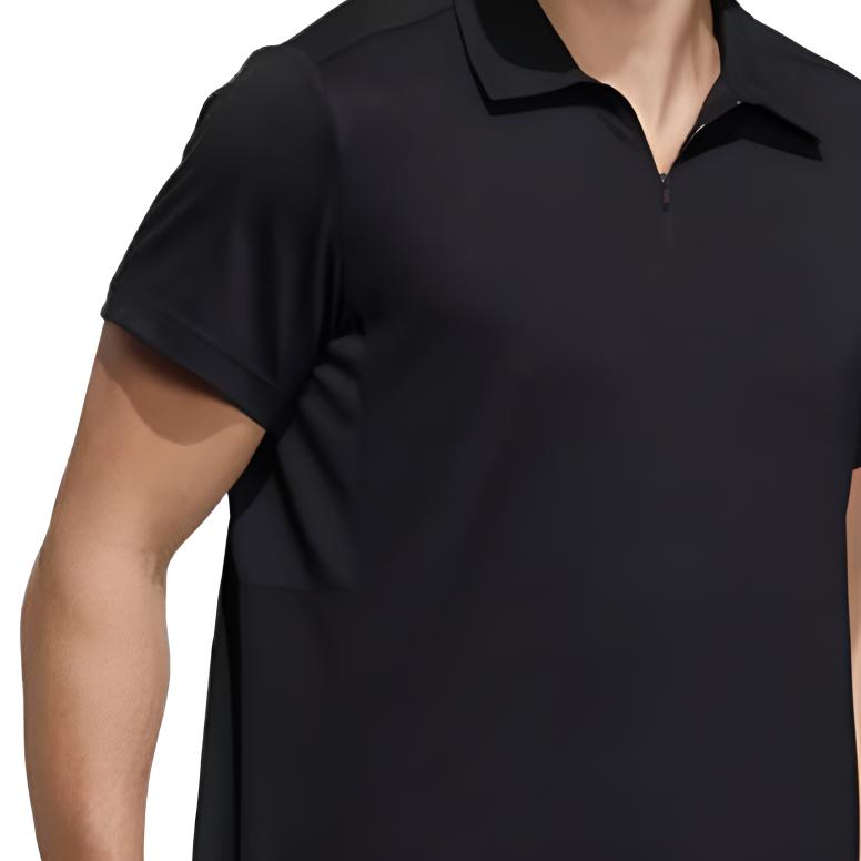 Adidas Solid Color Comfortable Breathable Casual Polo Shirt Men Tops Black H13836