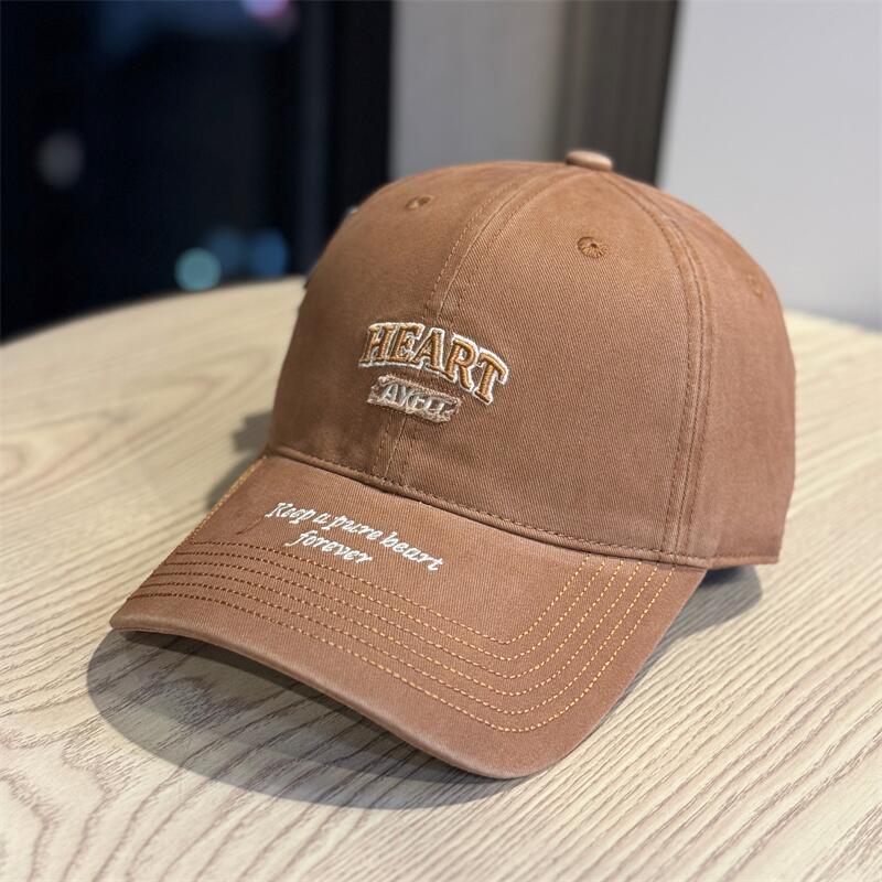 Autumn Fashion Letter Embroidery Baseball Cap Men's Four Seasons Versatile Casual Cap College Style Hat Women Show Small Face