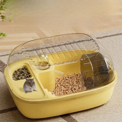 Convenient Plastic Hamster Cage Double Layer Large Space Hamster Villa Visible Breathable Small Animal Carrier Cage Small Pet