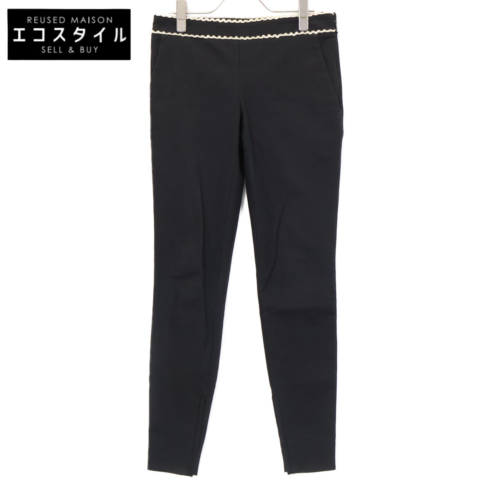 

GUCCI Black 411636 Waist Design Pants Bottoms 36 blackUsed