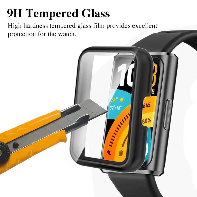 PC Case+Glass For Huawei Band 11 Pro Band 11 Tempered Glass Anti-scratch Film Bumper Screen Protector Shell For Huawei Band 11