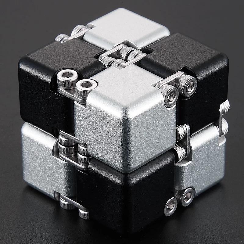 Edc German Cube Premium Aluminum Alloy Fidget Toy Pocket-Sized Infinity Flip Cube Gadget Stress Anxiety Relief For Adults Kids