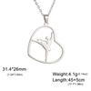 Elegant Heart Pendant Necklace Gymnastics Charm Necklace Adjustable Chain Necklace Titanium Steel Texture for Girls