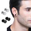 2pc Punk Men's Stud Earrings Barbell Punk Gothic Stainless Steel Ear Studs for Women Men Street Pop Hip Hop Rock Earring Jewelry