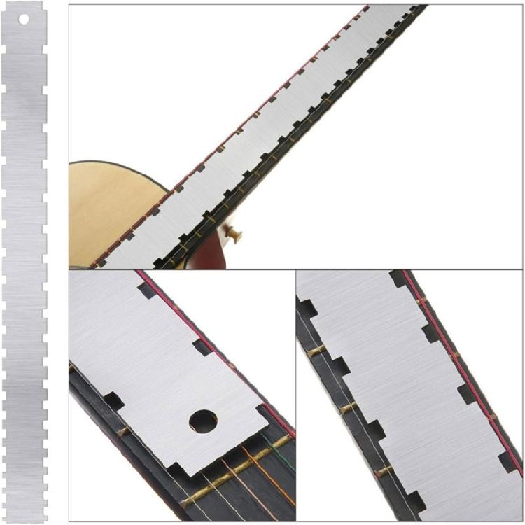 Gitarrensaiten-Abstandsmesser Gitarrenlineal Doppelseitiges Saitenabstandslineal Messwerkzeug für Gitarre Mandoline Banjos