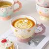 Ceramic Mug, Office Water Cup, Girl Cute Creative Breakfast Cup, Milk Universal Oat Cup, Household Anti-Corrosive