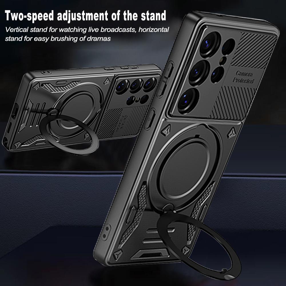 Rotating Bracket Armor Case for Samsung Galaxy S26 S2 Ultra S24 S23 Plus S22 S21 FE A A6 A16 A4 Magnetic Stand Cover