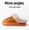 Women's Non-Slip Waterproof Thick-Soled Cotton Slippers – Cozy Furry Design for Autumn/Winter Maternity & Men's Wear