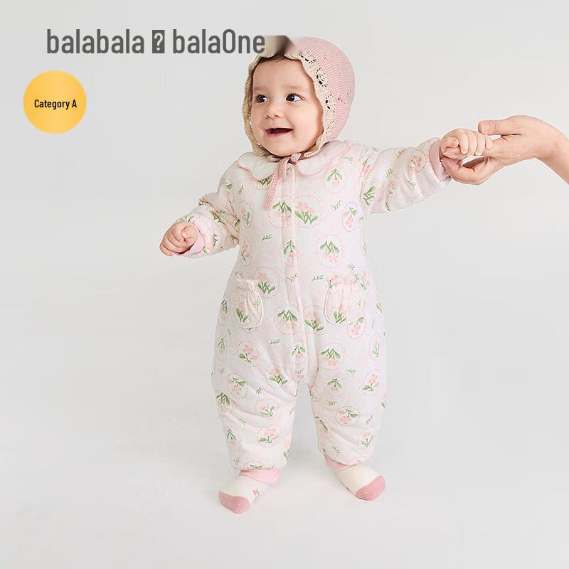 Balabala Baby Girl s Floral Thickened Romper 80