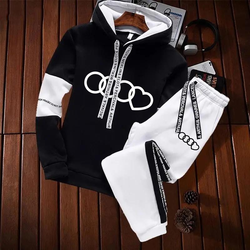 2024 Spring Tracksuit Men Hoodie Sweatshirt Fitness Gym Clothing Men Running Set Sportswear Jogger Men'S Sportswear Sports Suit