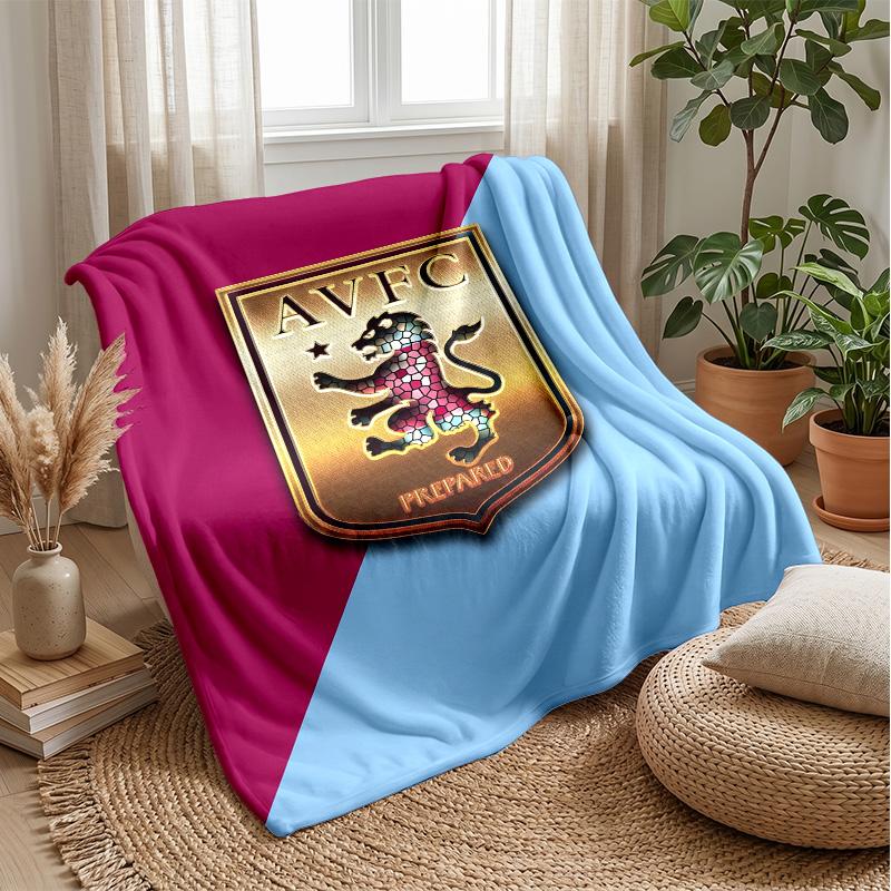 Coperta in Flanella con Stampa Aston Villa, Morbida Calda Leggera Coperta da Divano Letto Campeggio
