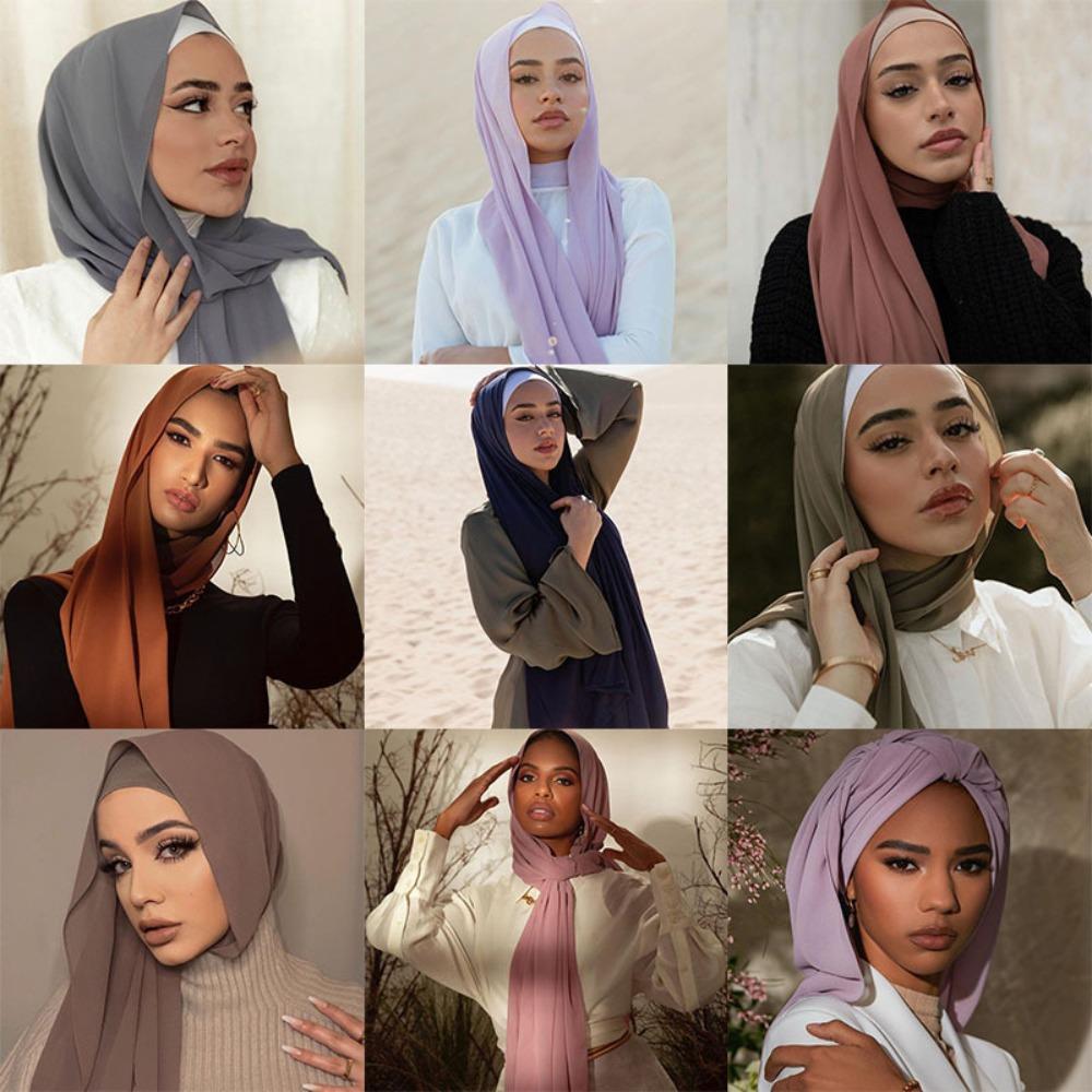 Big Size Muslim Headband Breathable Hijab Scarf Casual Islamic Scarves