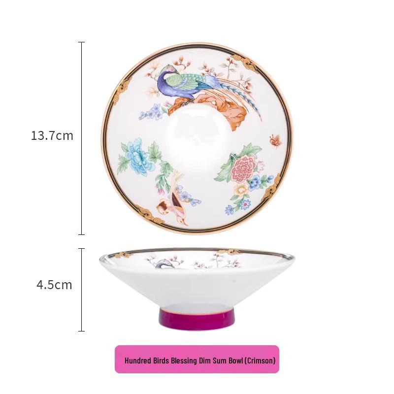 Exquisito Juego de Cuenco y Plato de Cerámica China: Vajilla Creativa Festiva de Porcelana Ósea con Cuencos, Platos y Cucharas