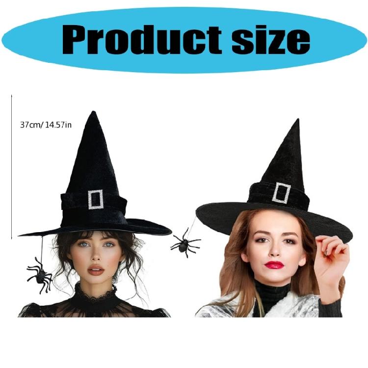 Black Halloween Hat Widget Wide Border Pointed Hat Fashion Party Headgear for Halloween Celebrations