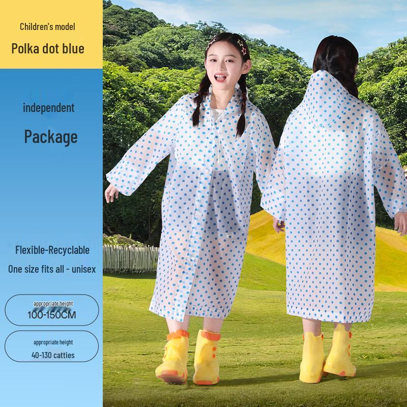 Kids Disposable Polka Dot Backpack Raincoat