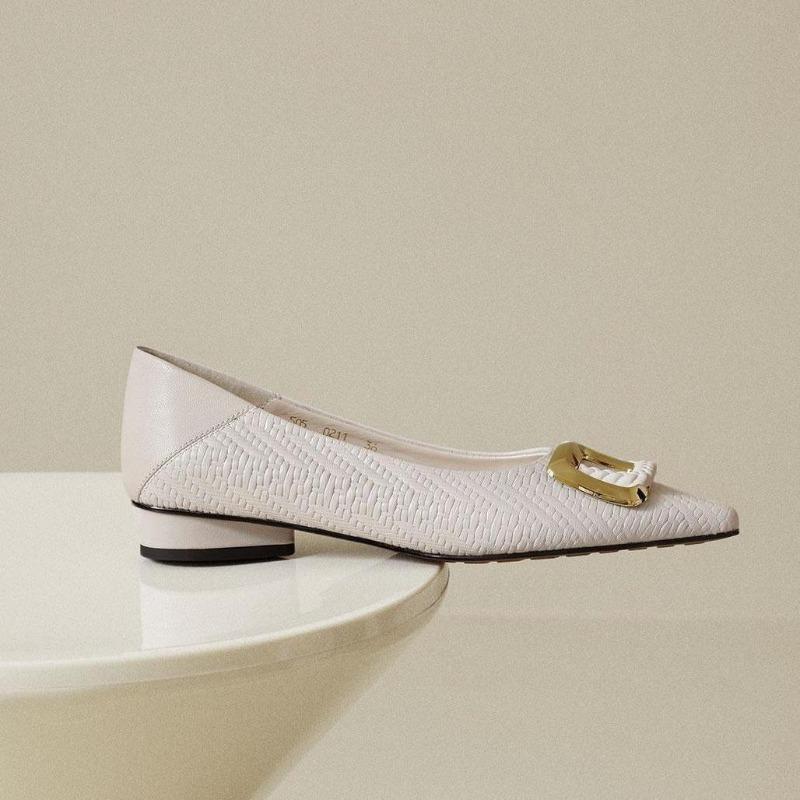 2025 New Block Heel Versatile French Heel Shoes Low Heel Leather Shoes for Women Summer Adhesive Single Shoes Pointed Toe