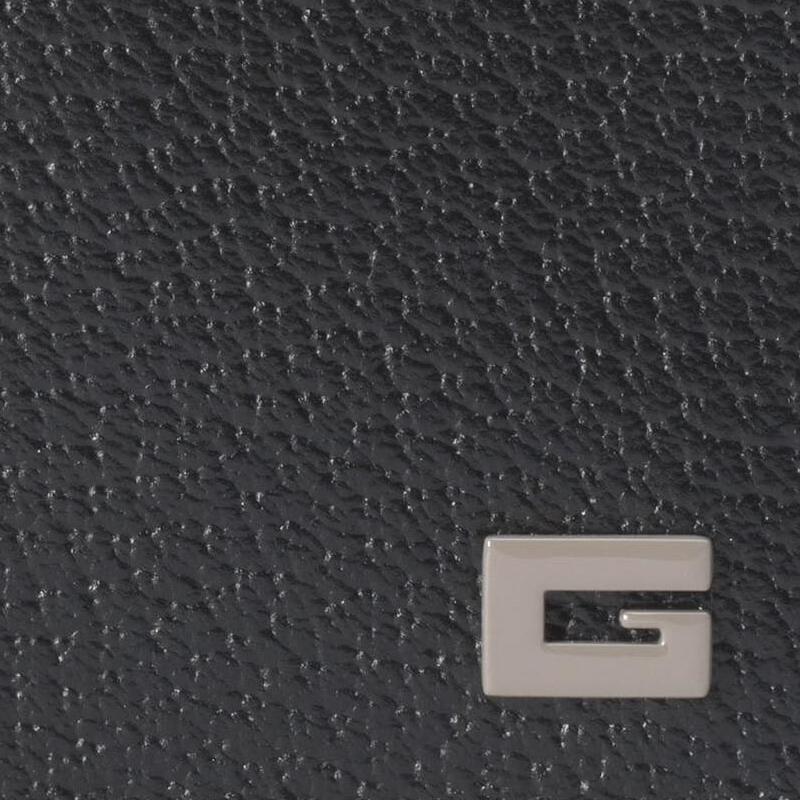 Gucci Letter Logo Flap Closure Leather Wallet Men's Black