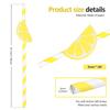140Pcs Paper Drinking Straw Striped Drinking Straws With Lemon Decor Happy Birthday Wedding Party Supplies Drinking Straw