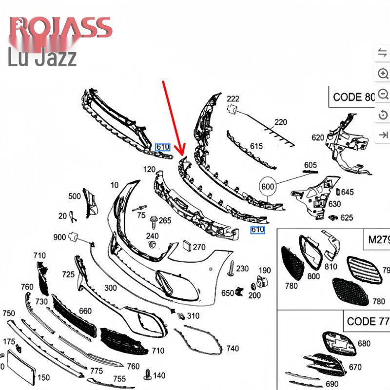 

Mercedes-Benz S-Class W222 Front Bumper Chrome-Plated Decorative Strip standard