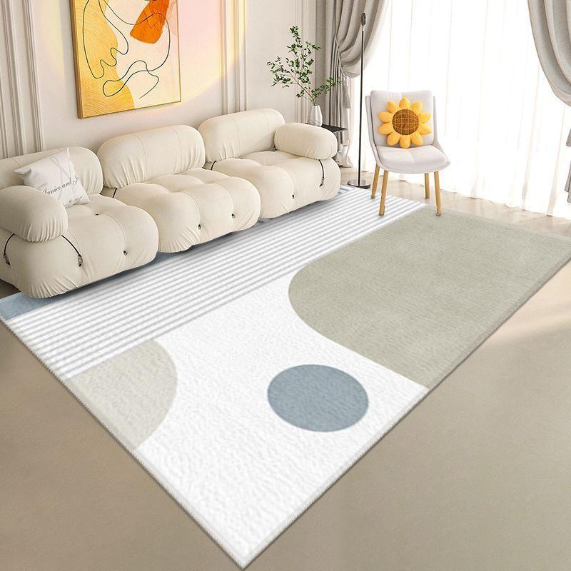 Simple Geometric Lines Imitation Cashmere Carpet Planting Bedroom Velvet Flat Replacement Bedside Blanket Tatami Floor Mat Living Room Table Blanket