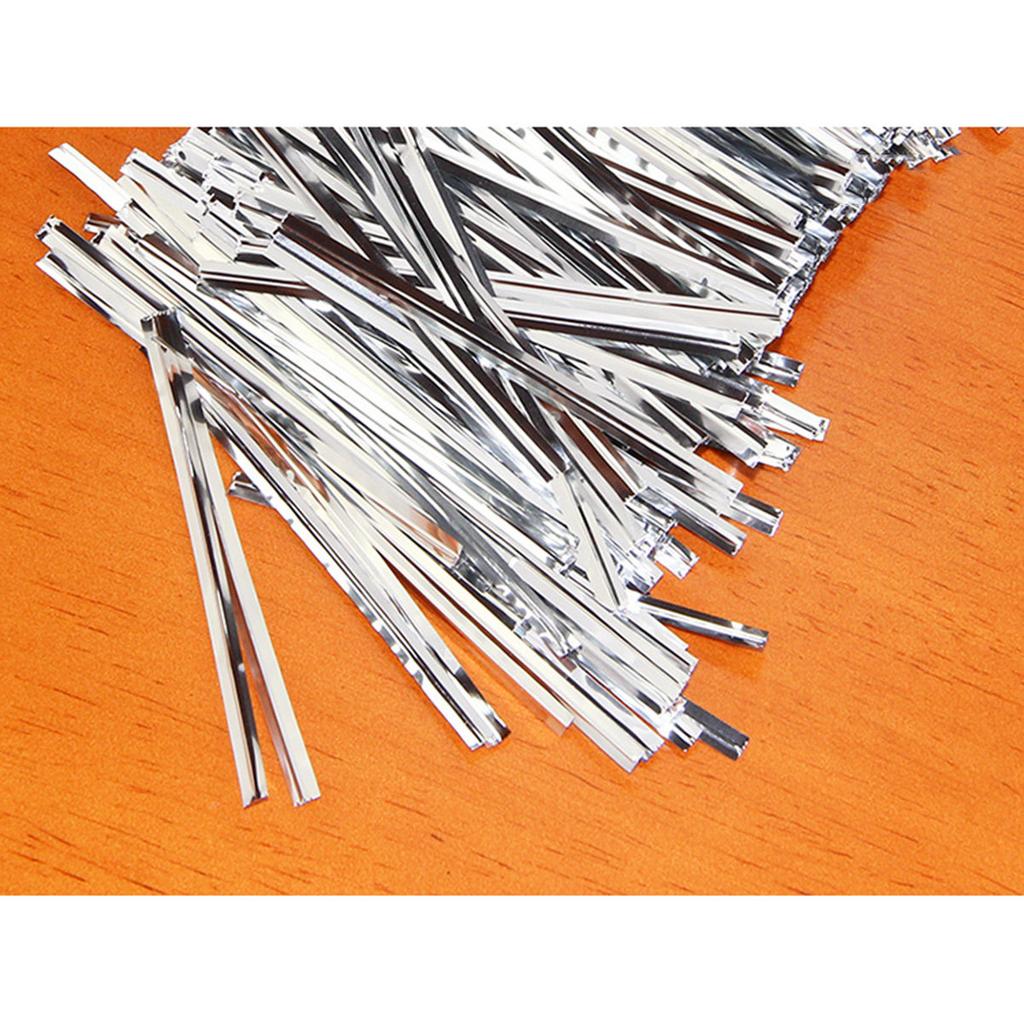 Plastic Coated Wire Ties Food Grade Sealing Bags for Cookies Biscuits Candy Chocolate Lollipops Gift Packaging Metallic