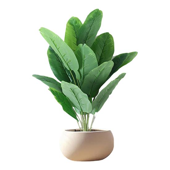 Flori Artificiale Plante Copac Frunze Mari Aspect Realist Textură Fină