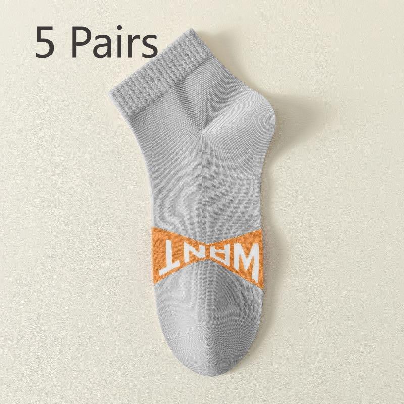 

5 пар мужских тонких хлопковых носков 7A для спорта и весны и лета 5 Pairs светло-серый