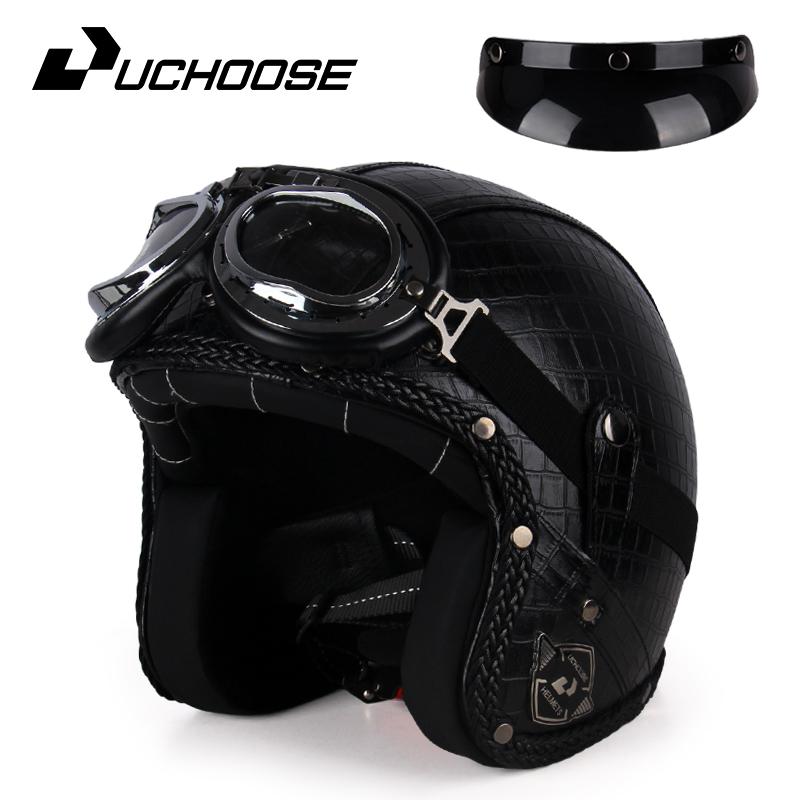DOT Approved Vintage Motorcycle Helmet 3/4 Open Helmet Scooter Capacetes Motorcycle Equipment