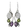 gift Engagement Wedding Jewelry Hook Multi-Gemstone Peridot Moonstone Earrings Amethyst Ear Stud