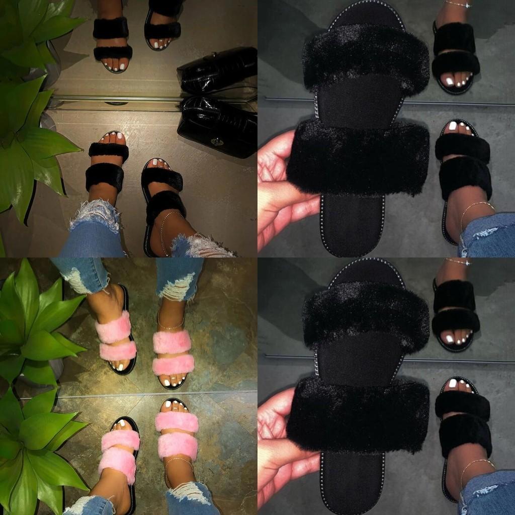 Cozy And Soft Women Fur Fluffy Sliders Slippers Perfect For Summer Relaxation